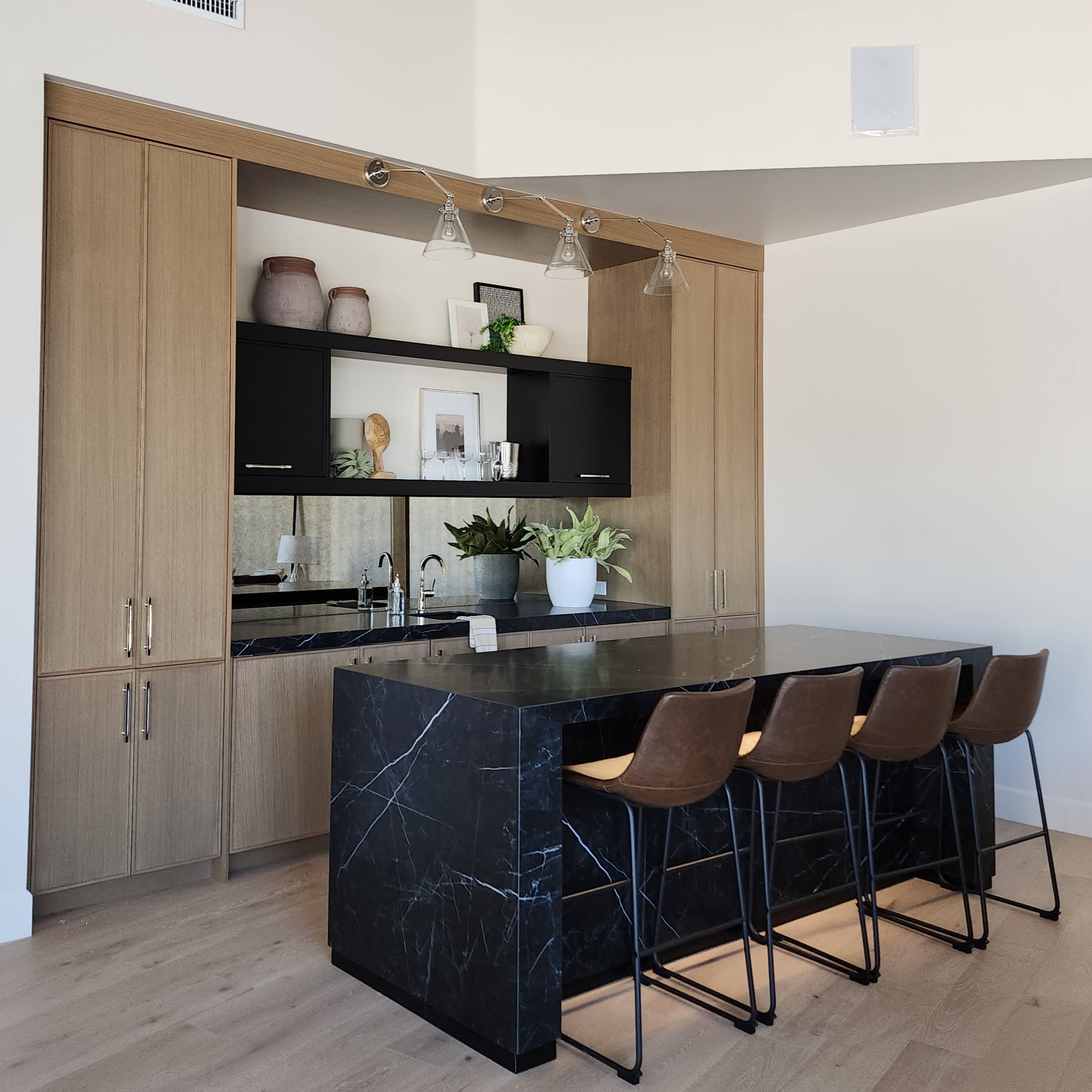 Custom wet bar with island — Westgate Woodworks