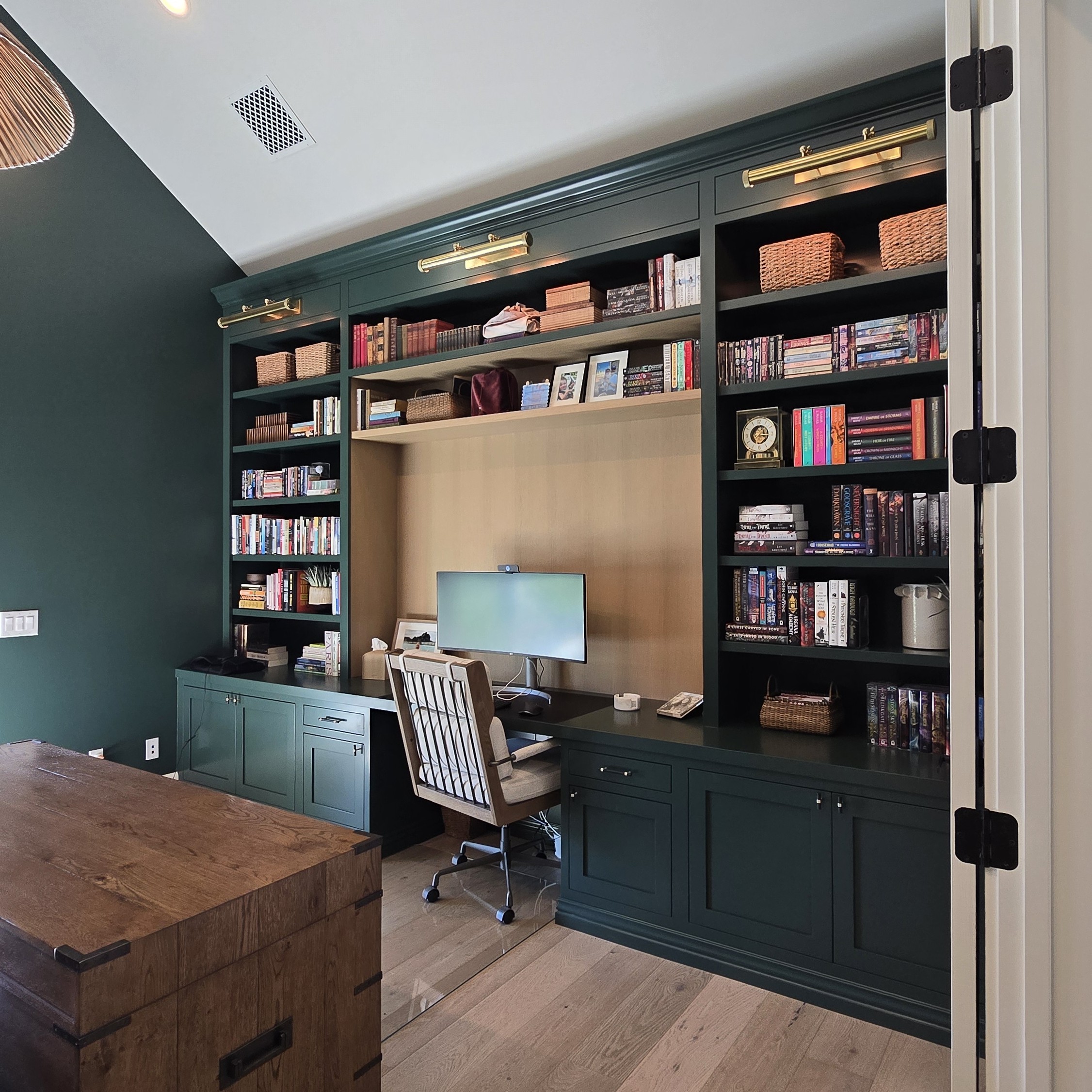 Custom desk with bookcase hutch — Westgate Woodworks
