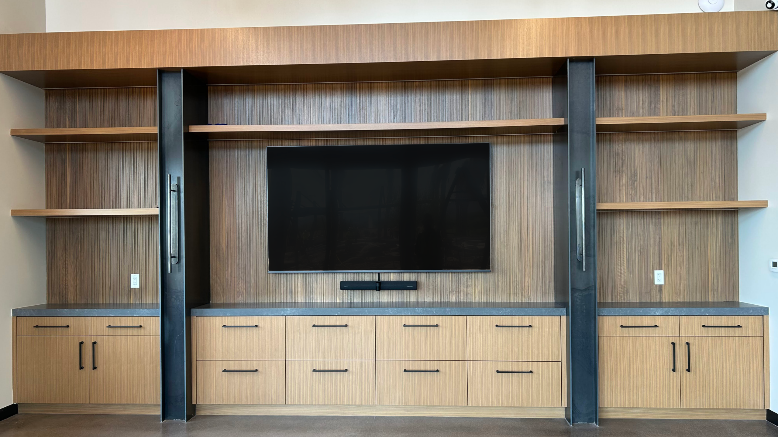 Custom media room cabinetry — Westgate Woodworks